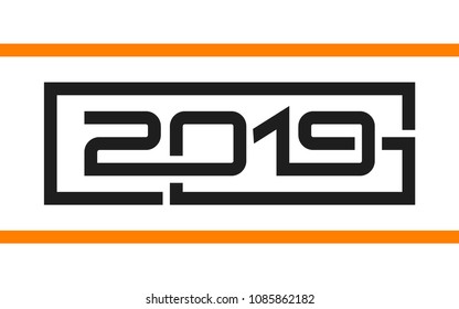 New year 2019 lettering design