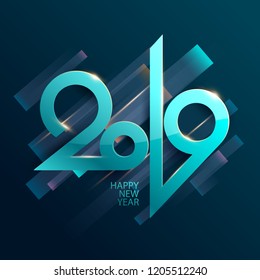 New year 2019. Lettering design.