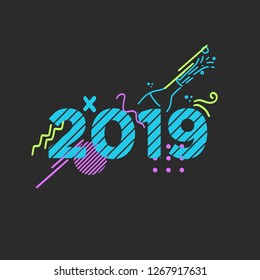 new year 2019 logo vector