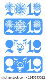 new year 2019 pig design