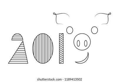 New Year 2019 WITH A Pig-nose AND TAIL OF PIGS