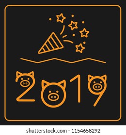 New year 2019 pigs