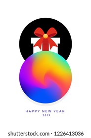 New year 2019 poster template background. Design element can be used for greeting card, postcard, backdrop, brochure, publication, banner, leaflet, flyer, vector illustration