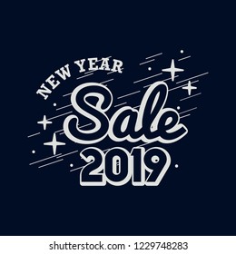 New year 2019 sale emblem vector