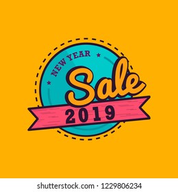 New year 2019 sale emblem vector