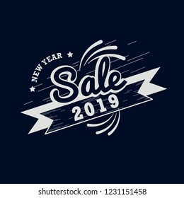 New year 2019 sale emblem vector