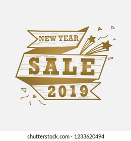New year 2019 sale emblem vector