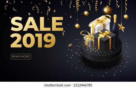 new year 2019 sale place for text