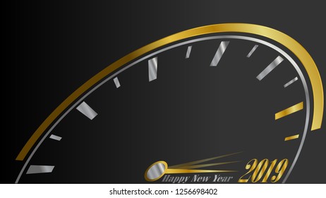 New year 2019 speedometer vector