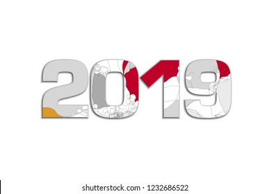 New Year 2019. Vector background. Cover of business diary for 2019. Vector brochure design template.