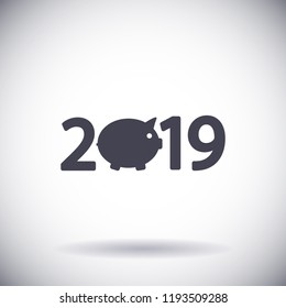 new year 2019 vector icon