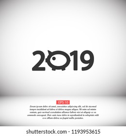 new year 2019 vector icon
