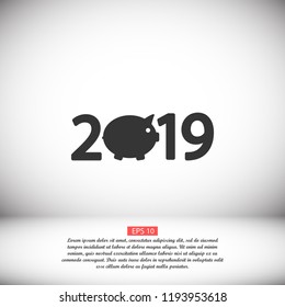 new year 2019 vector icon