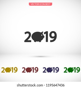 new year 2019 vector icon