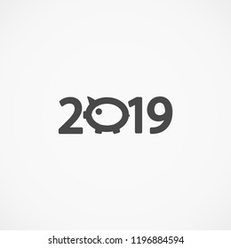 new year 2019 vector icon