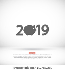 new year 2019 vector icon