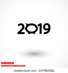new year 2019 vector icon