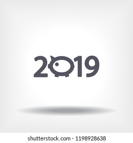 new year 2019 vector icon