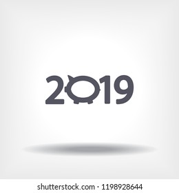 new year 2019 vector icon