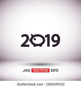 new year 2019 vector icon