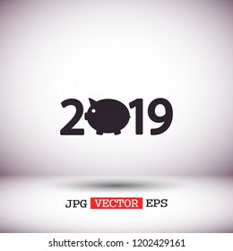 new year 2019 vector icon