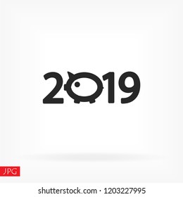 new year 2019 vector icon