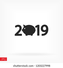 new year 2019 vector icon
