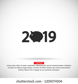 new year 2019 vector icon