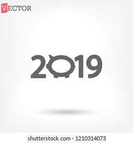 new year 2019 vector icon