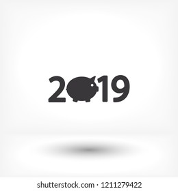 new year 2019 vector icon
