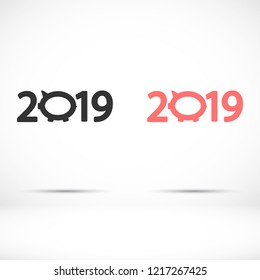 new year 2019 vector icon