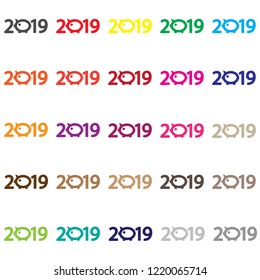 new year 2019 vector icon
