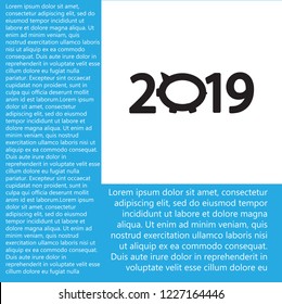 new year 2019 vector icon