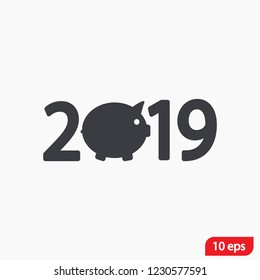 new year 2019 vector icon