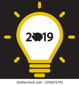 new year 2019 vector icon