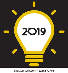 new year 2019 vector icon