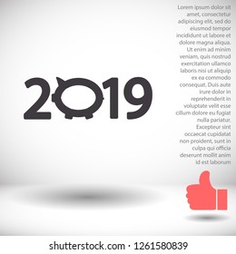 new year 2019 vector icon