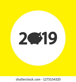 new year 2019 vector icon