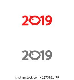 new year 2019 vector icon