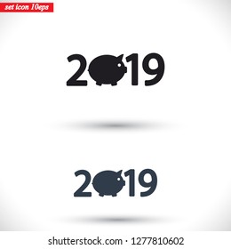 new year 2019 vector icon