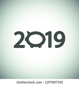 new year 2019 vector icon