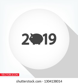 new year 2019 vector icon