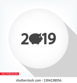 new year 2019 vector icon