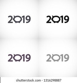new year 2019 vector icon