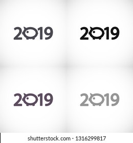 new year 2019 vector icon