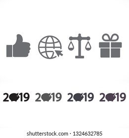 new year 2019 vector icon