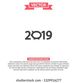 new year 2019 vector icon