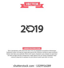 new year 2019 vector icon