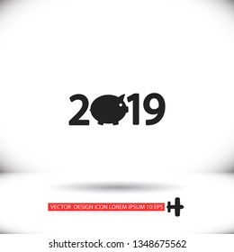 new year 2019 vector icon