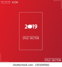 new year 2019 vector icon